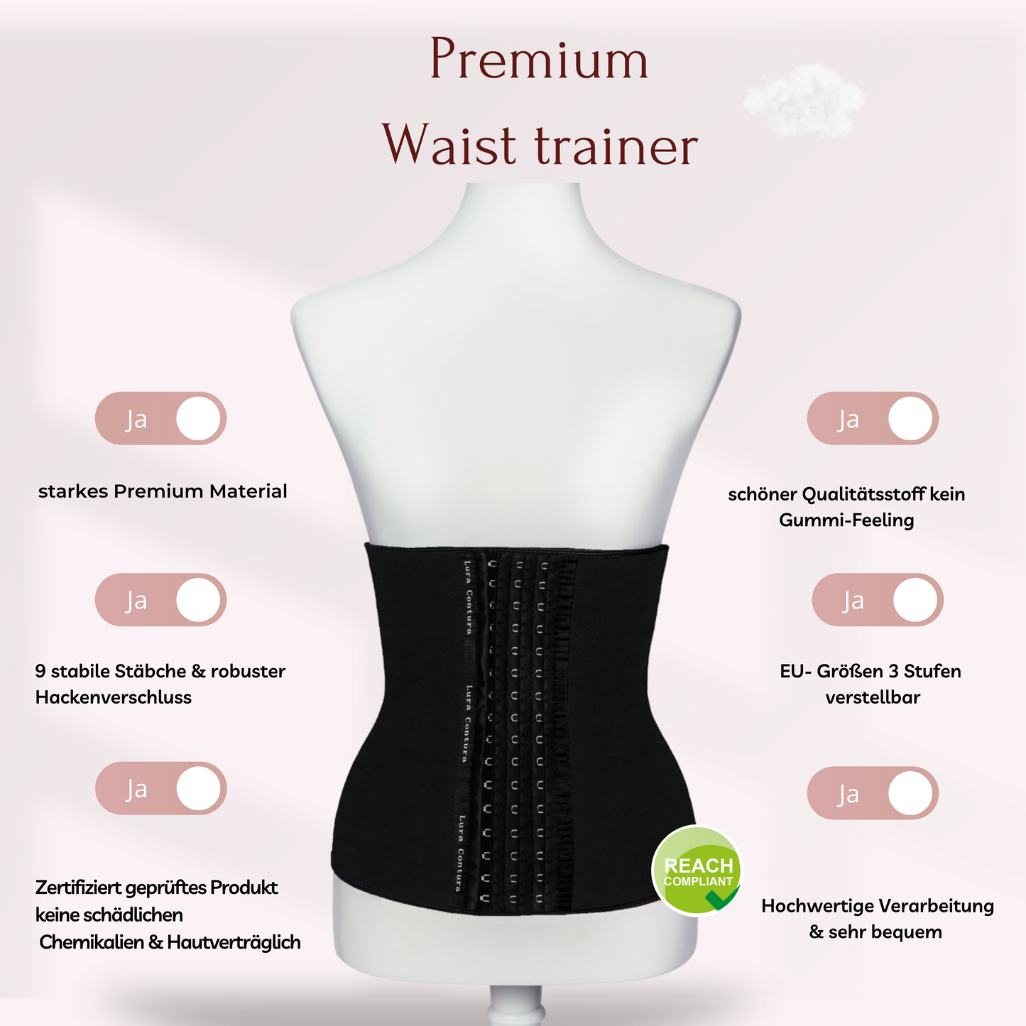 "Black Vivien" - Premium Taille formendes Corset