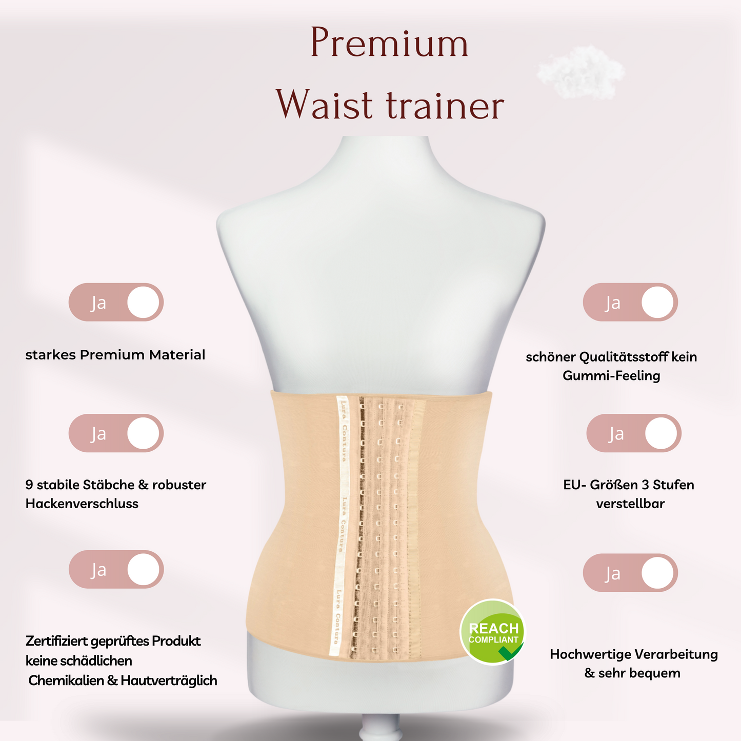 "Beige Niviene" - Premium Taille formendes Corset