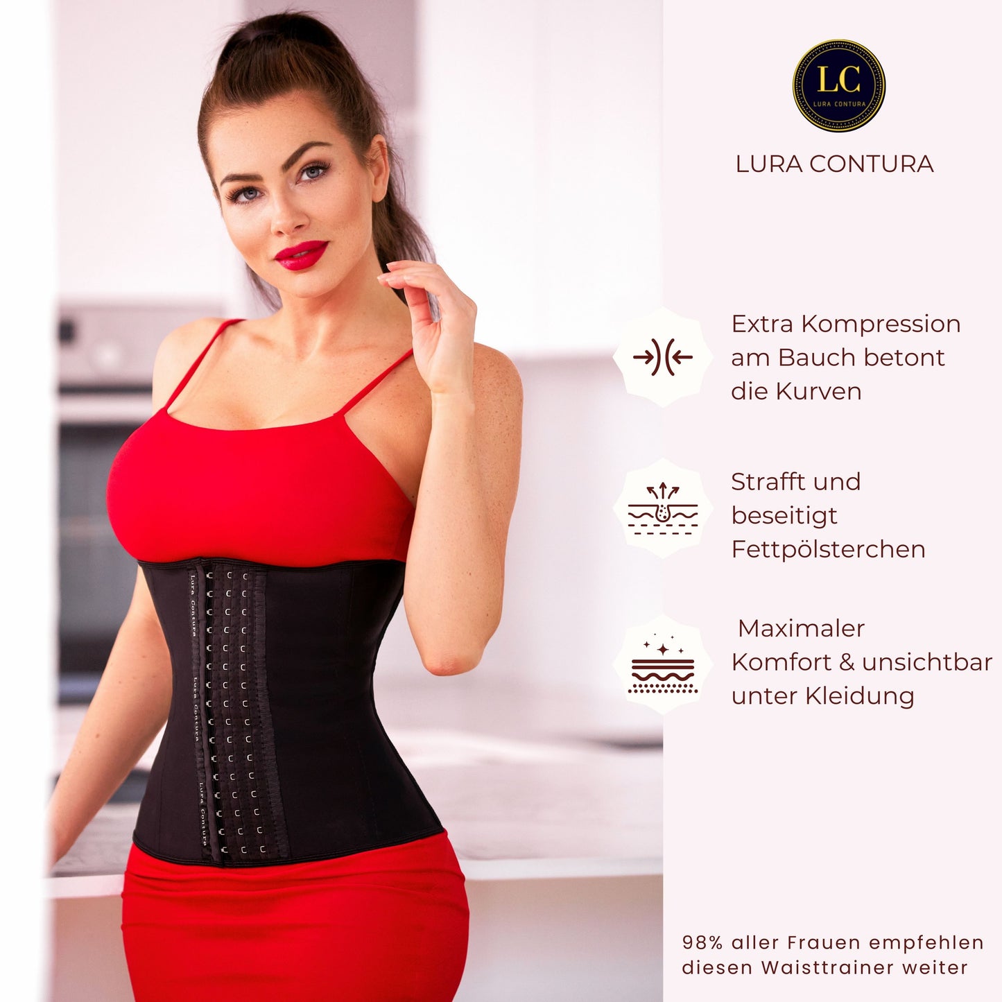 "Black Vivien" - Premium Taille formendes Corset