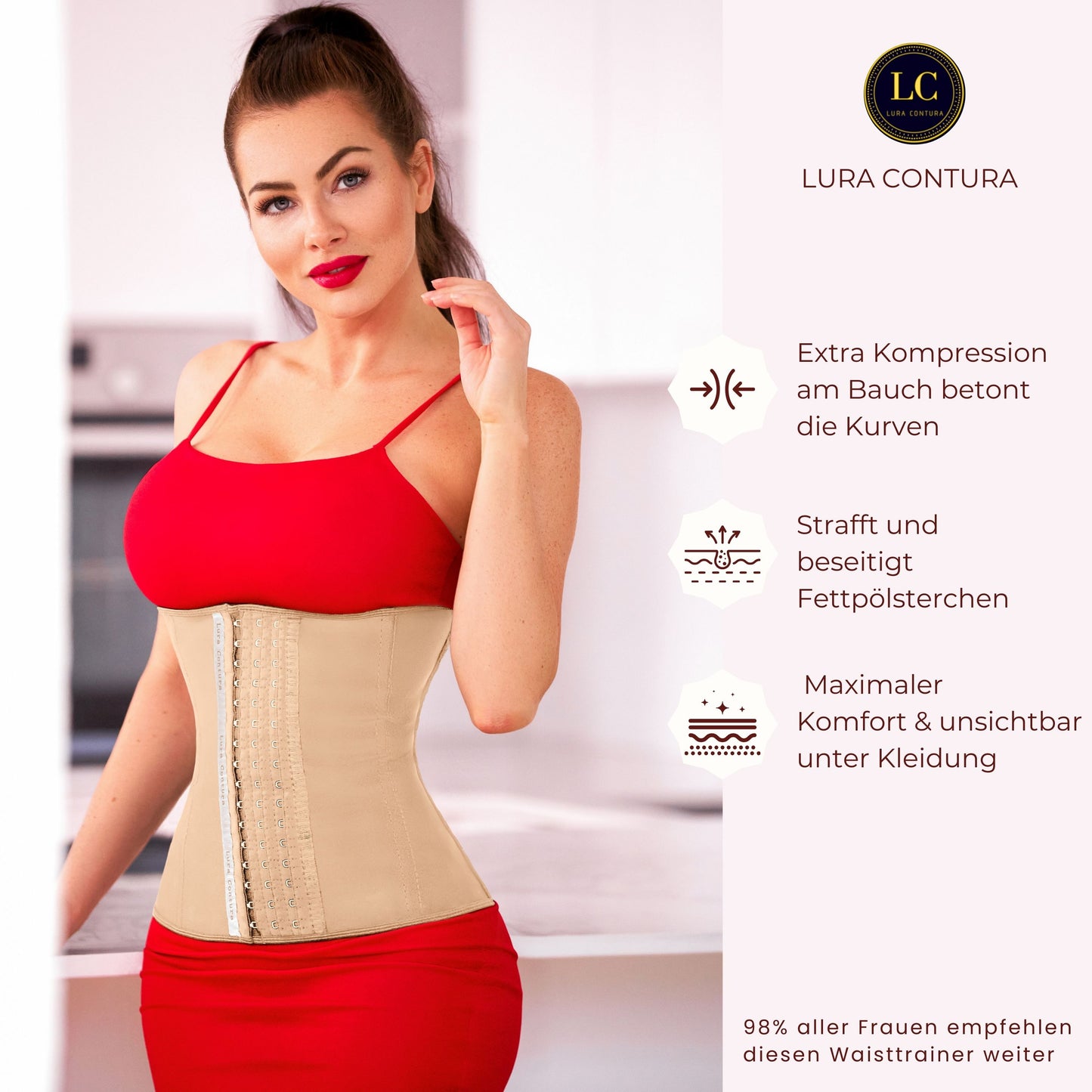 "Beige Niviene" - Premium Taille formendes Corset