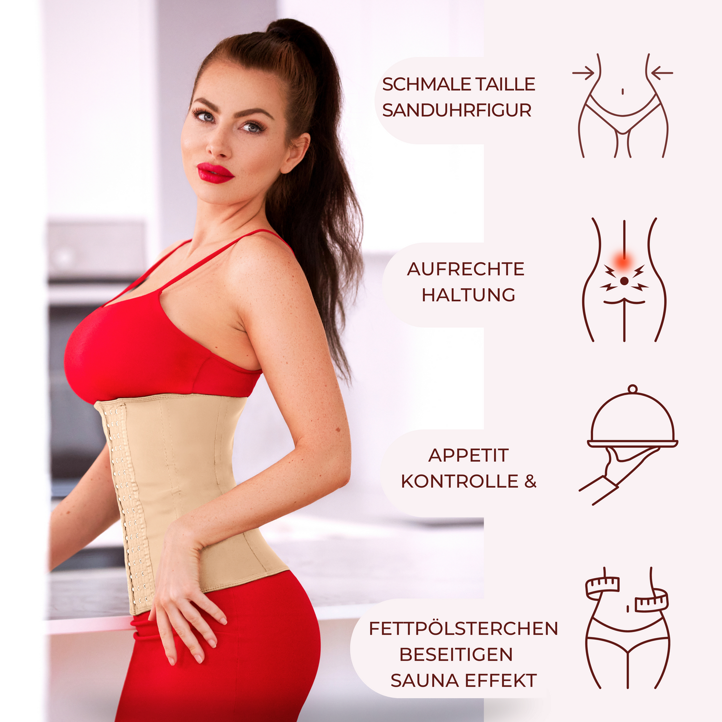 "Beige Niviene" - Premium Taille formendes Corset